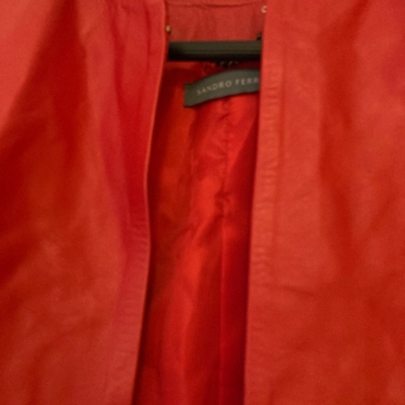 SANDRO Ferrone cropped thin red jacket . Made in Italy - Picture 5 of 10
